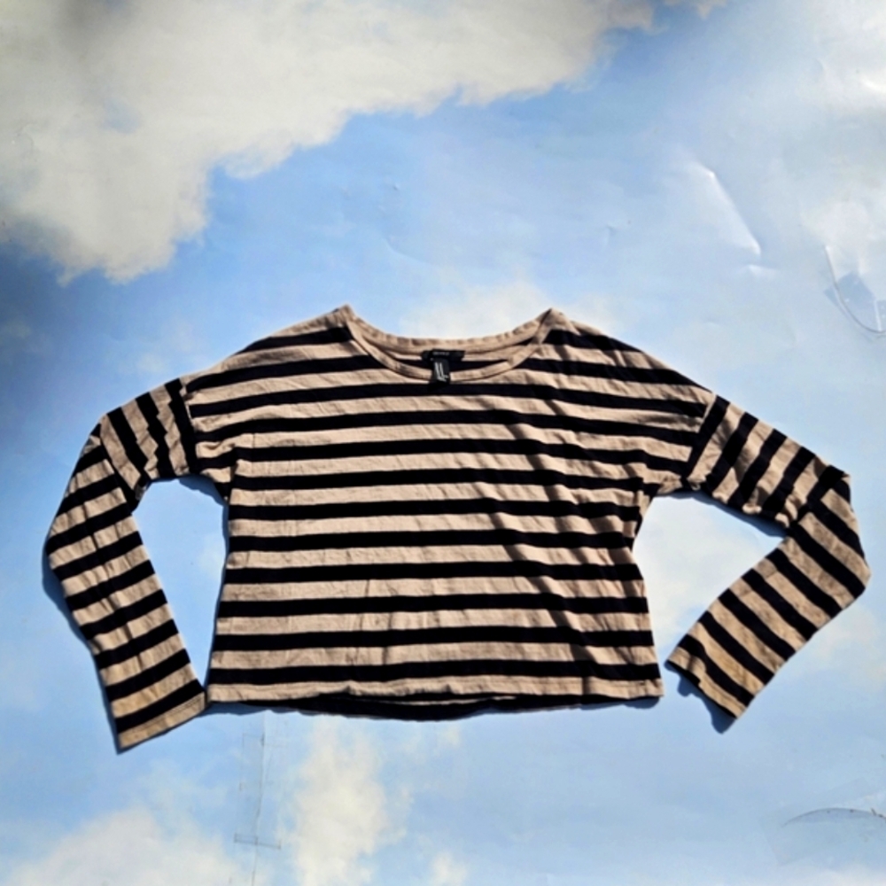 Cotton Knit Striped Top Casual Long Sleeve Lightweight Long Sleeve Knit Top